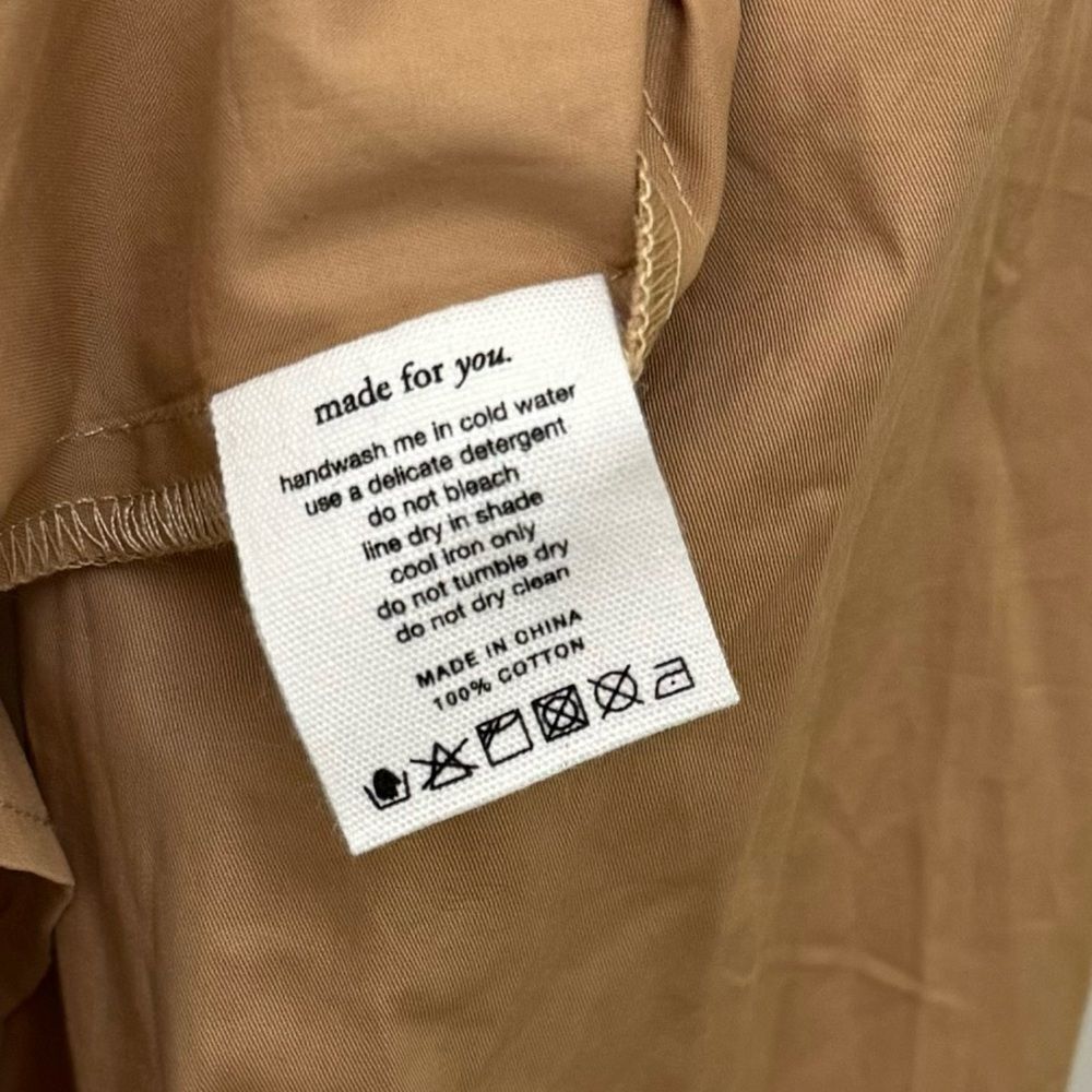 The Rai Tailor Women's Tan Peasant Tie-Front Blouse — image 4 of 5